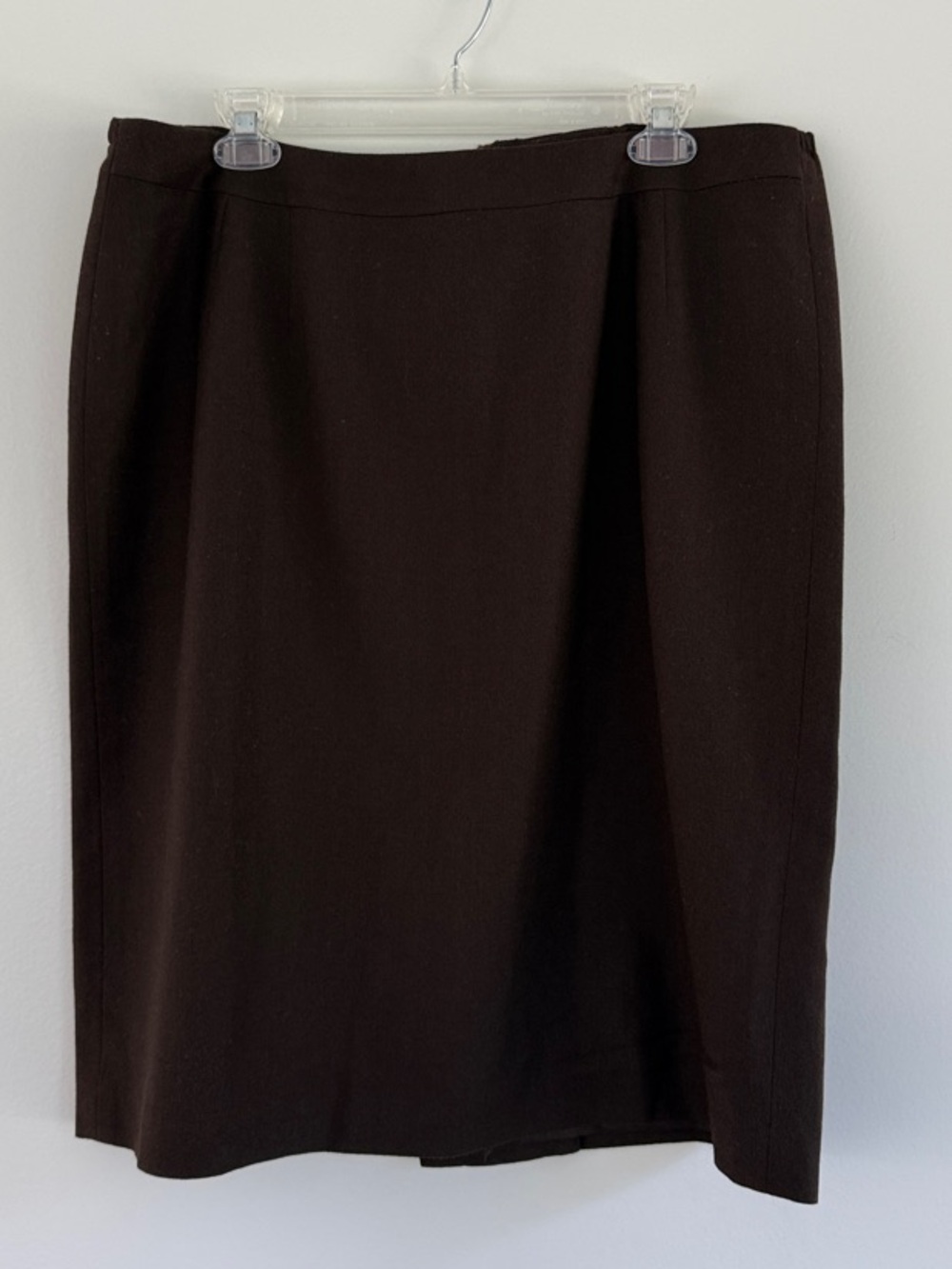Talbots Petites Brown Wool Pencil Skirt, 14W